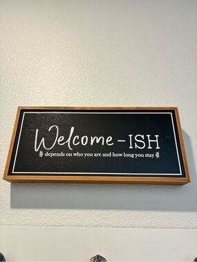 Hobby Lobby Black and Natural Wood Wall Sign